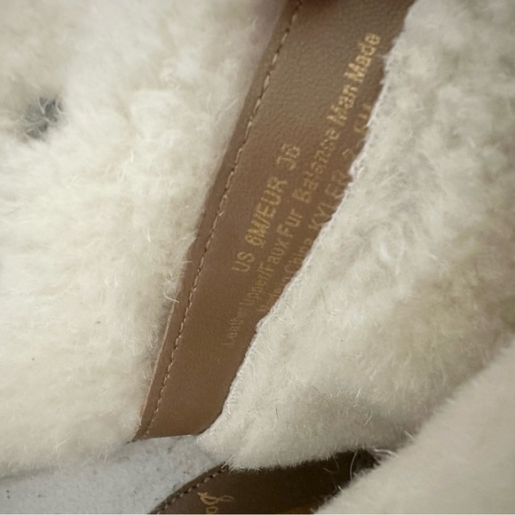 Sam Edelman Tan Ankle Boots with Cream Fur Trim - Picture 6 of 7